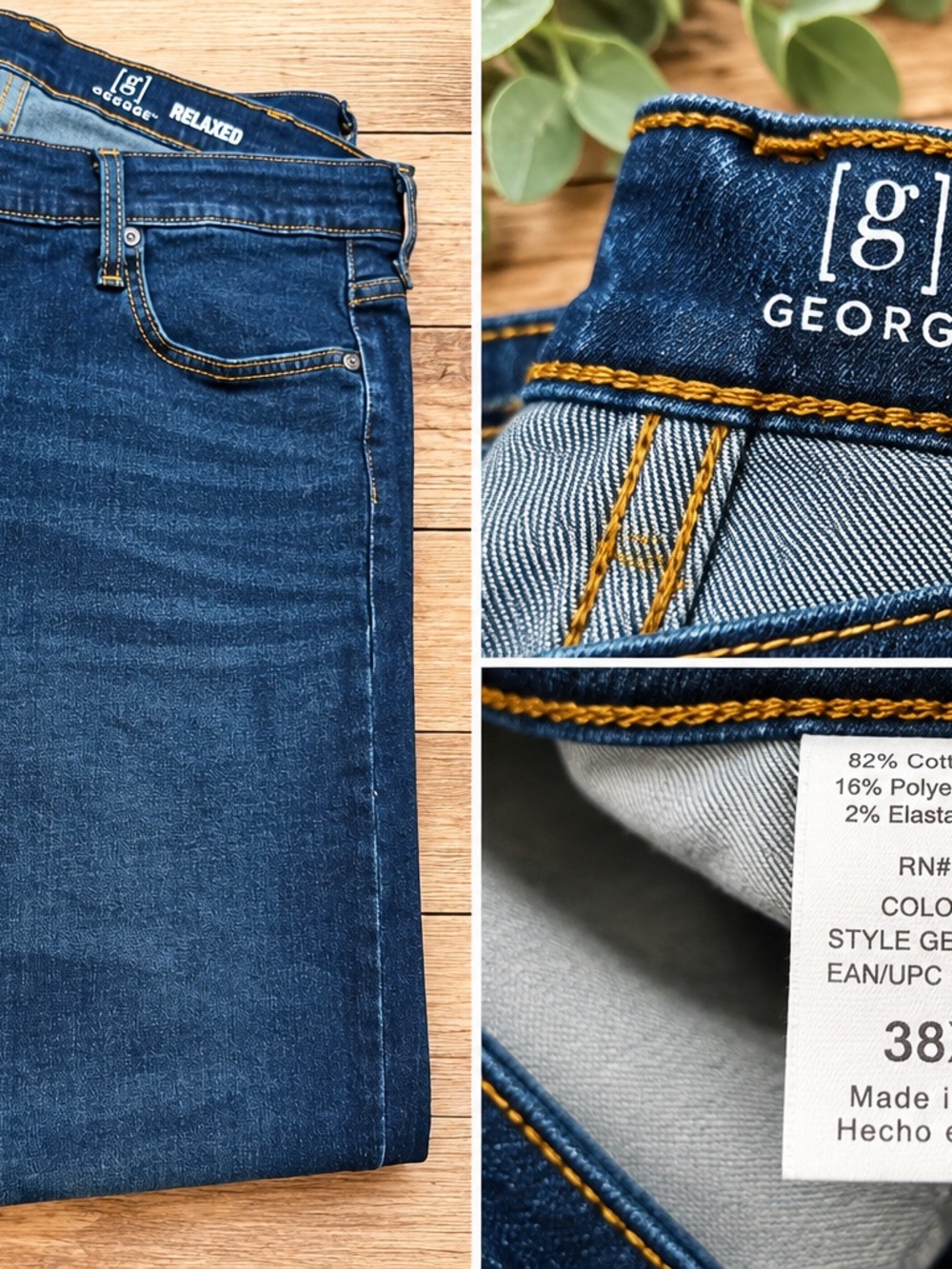 George Men’s Relaxed Fit Dark Blue Jeans